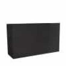 Black acrylic food service bar / DJ table- Wenge top 1500mm wide x 600mm deep x 950mm high