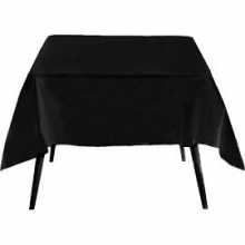 BLACK POLY SQUARE TABLECLOTHS