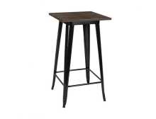 Tolix bar tabe Timber top 60 cm square, black frame legs 1050mm high Tolix bar stools to match in Black and White