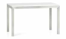WHITE BENCH TABLE STAINLESS STEEL FRAME