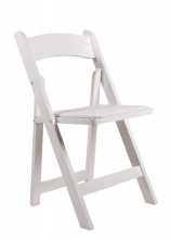 WHITE PADDED RESIN FOLDING CHAIR