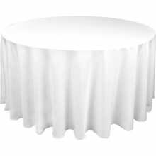 WHITE POLY ROUND TABLECLOTH