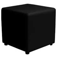 Black ottoman square 460mm x 460mm PU material