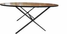 Round Timber Top Table W-170cm H-75cm Seats 10