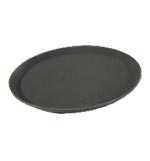 Black Non Slip Drink Tray Round 35cm