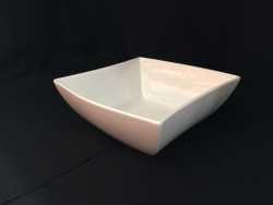 East Meets West Square Salad Bowl. White China. 24cm 