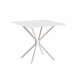 Square Cocktail table. Stainless Steel and White top. 65 x 65 x 110cm