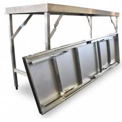 STAINLESS STEEL PREP OR CATERING TABLES FOLDING SIZE, 910 H X 700 W X 2000 L FULL STAINLESS WEIGHT 15 KG