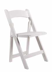 WHITE PADDED RESIN FOLDING CHAIR