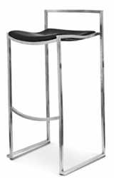 Black Bar Stool  Steel Frame padded seat 74cm High