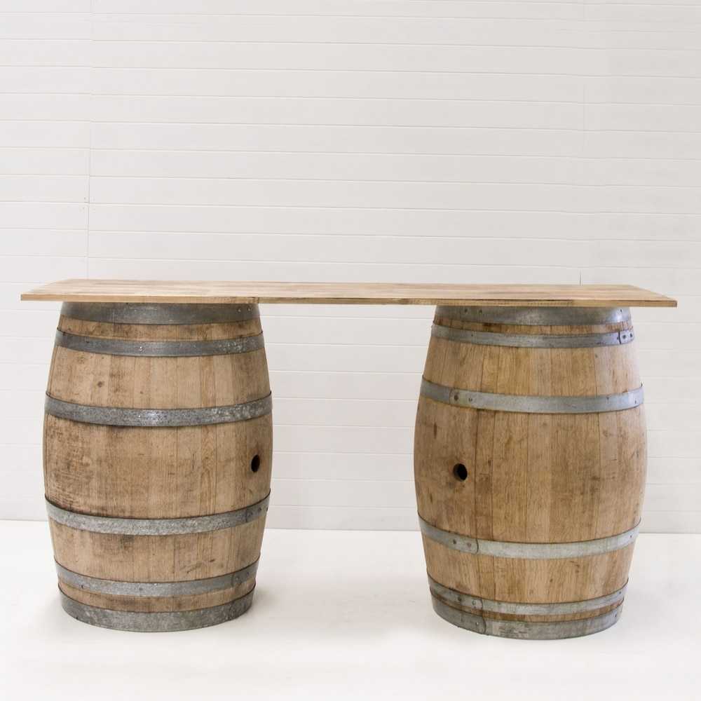 Wine barrel table hire sale